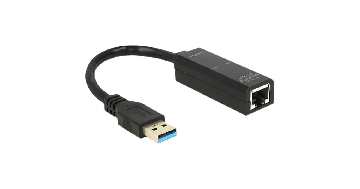 DeLOCK Adapter USB 3.0 > Gigabit LAN (Zwart, 62616)