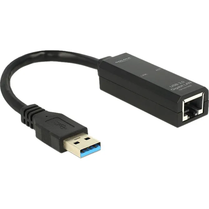 DeLOCK Adapter USB 3.0 > Gigabit LAN (Zwart, 62616)
