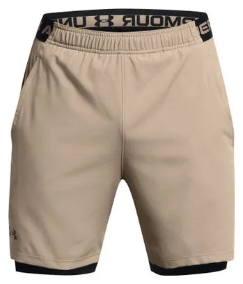 UNDER ARMOUR VANISH WOVEN BEIGE HEREN 2IN1 SHORTS