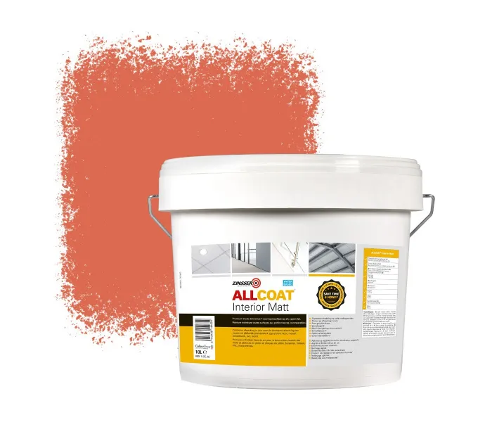 ZINSSER ALLCOAT INTERIOR MUURVERF RAL 2012 ZALMORANJE  10 LITER